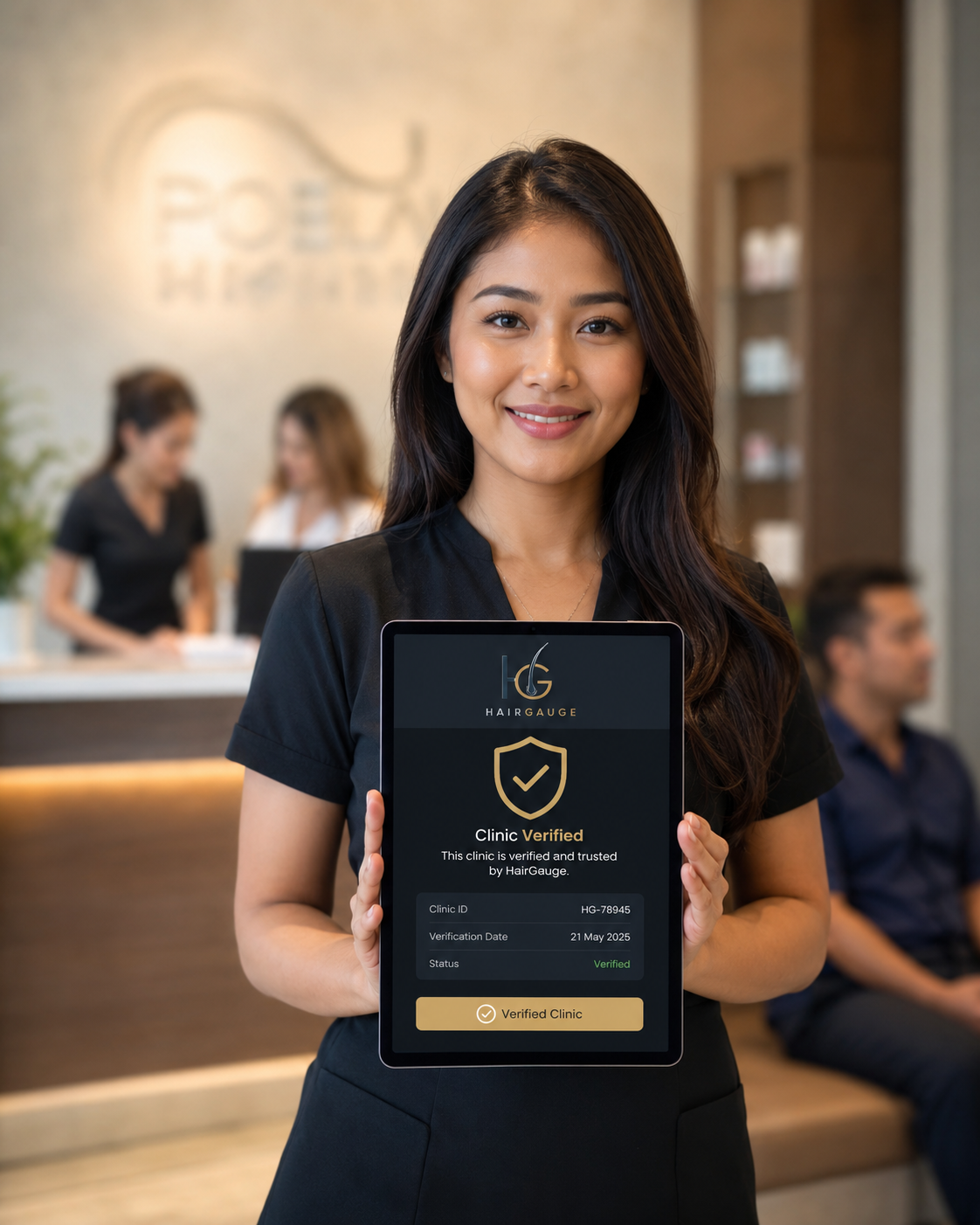 Apply for clinic verification HairGauge visual