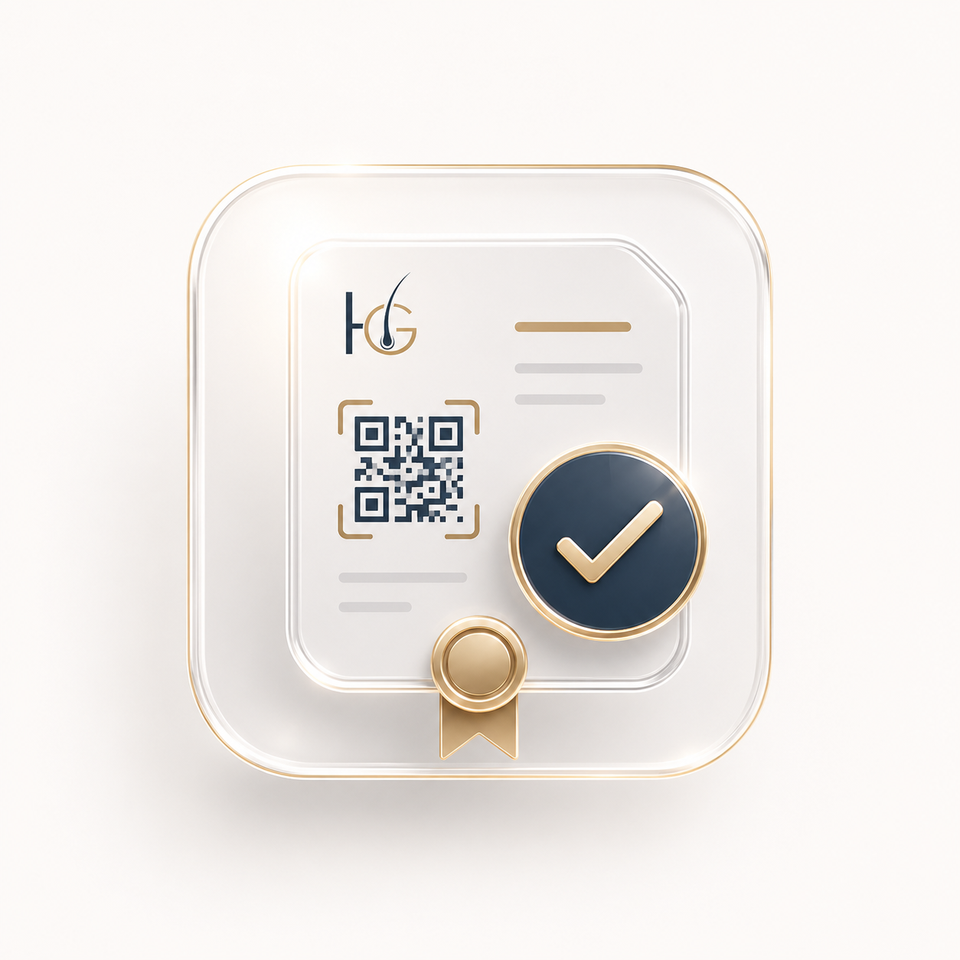Certificate verification icon for HairGauge certificate checks.